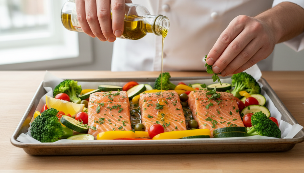 Healthy Baked Salmon with Vegetables – Quick Dinner Idea