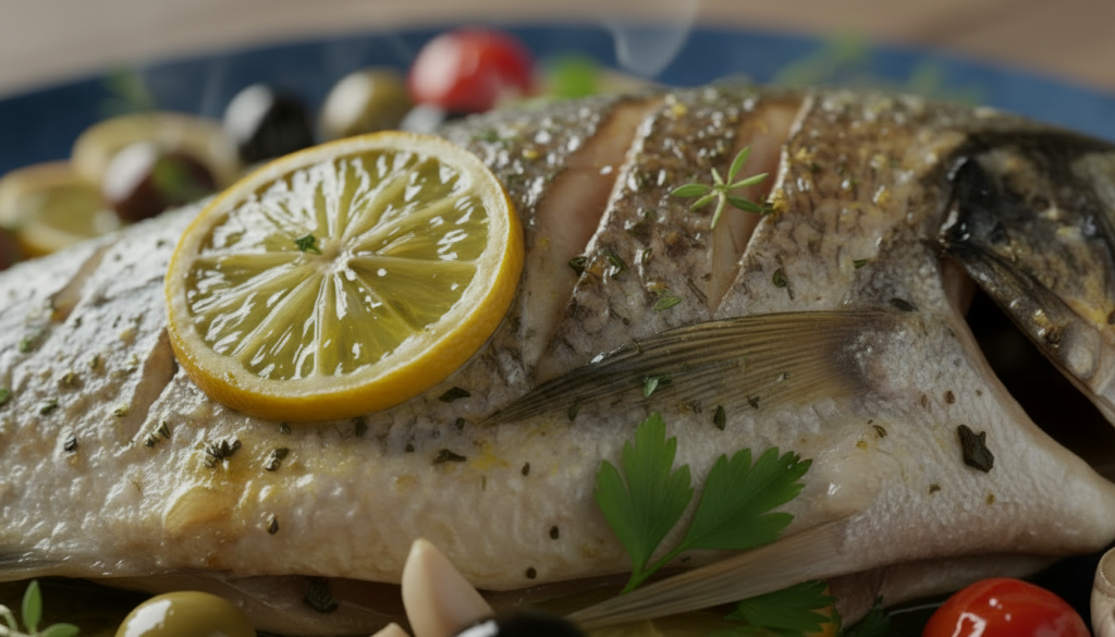 Mediterranean Baked Sea Bass