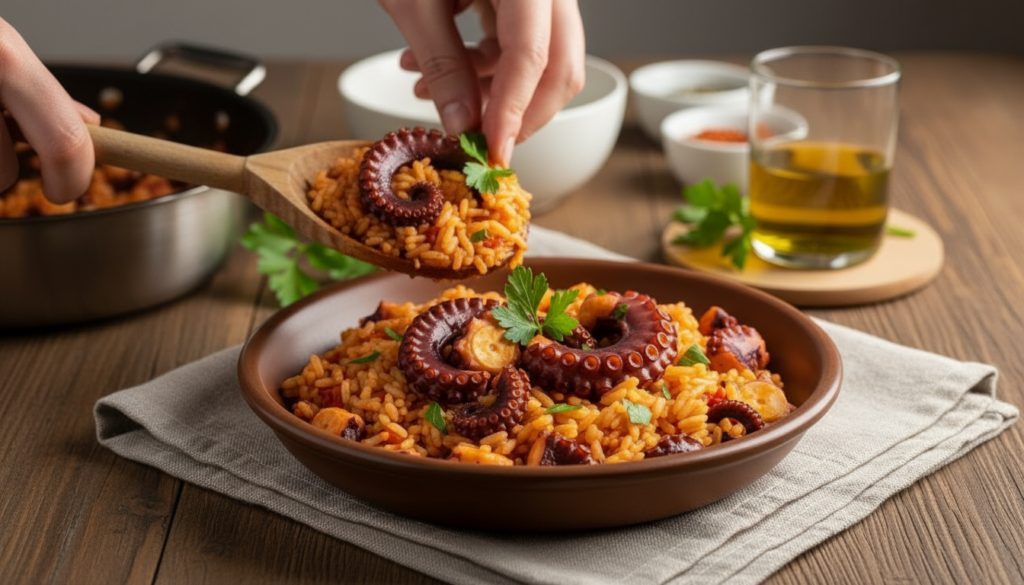 Portuguese tender octopus rice