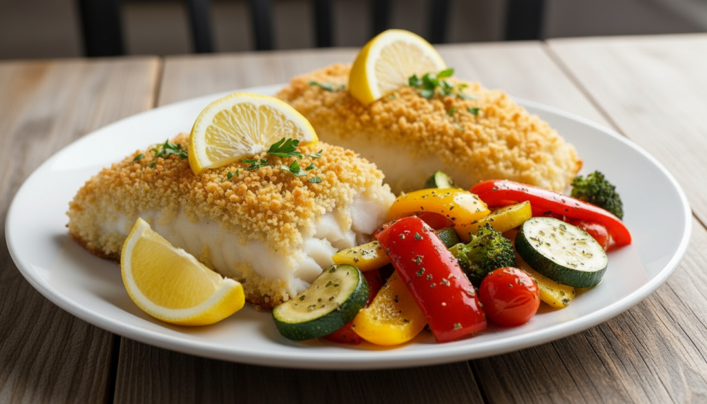 Baked Cod with Crispy Panko Crust