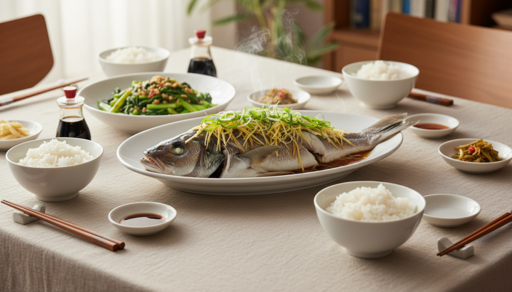 healthy steamed fish