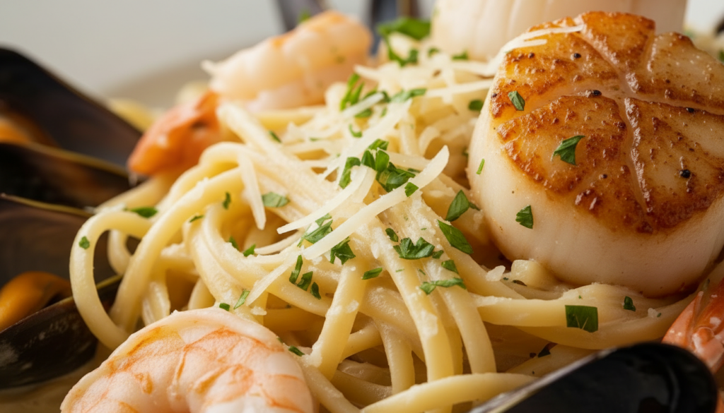 Creamy seafood pasta dinners