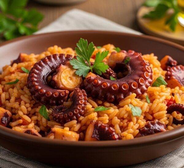 Portuguese octopus rice
