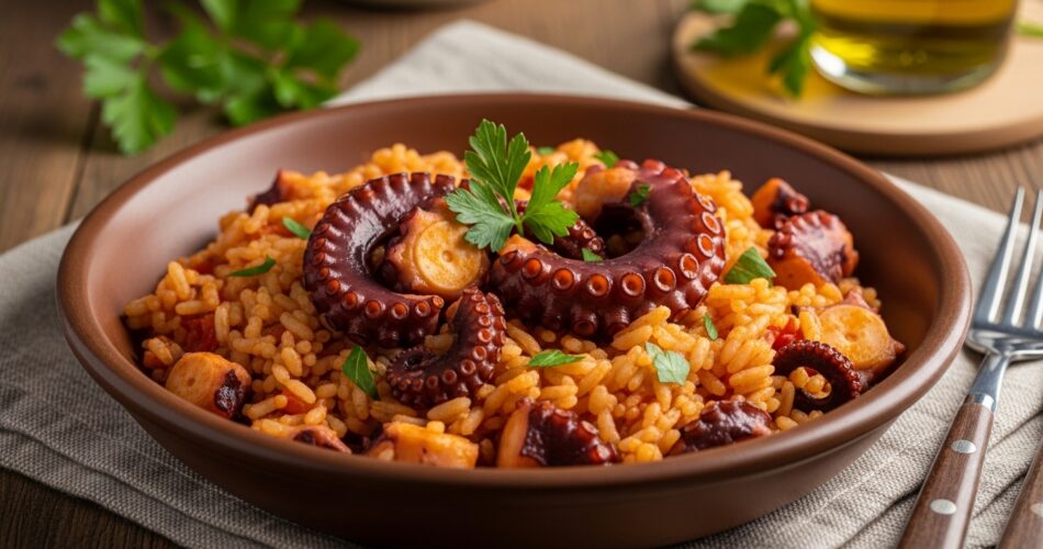 Portuguese octopus rice