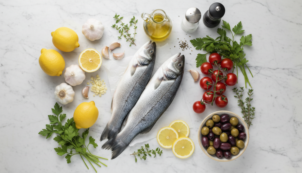 Mediterranean Baked Sea Bass