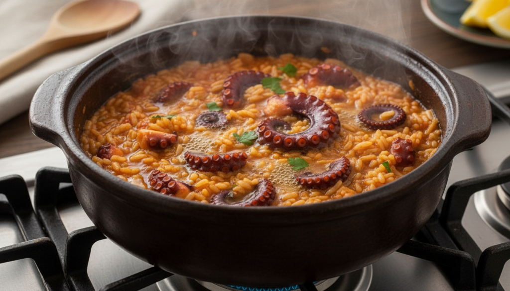 Portuguese octopus rice