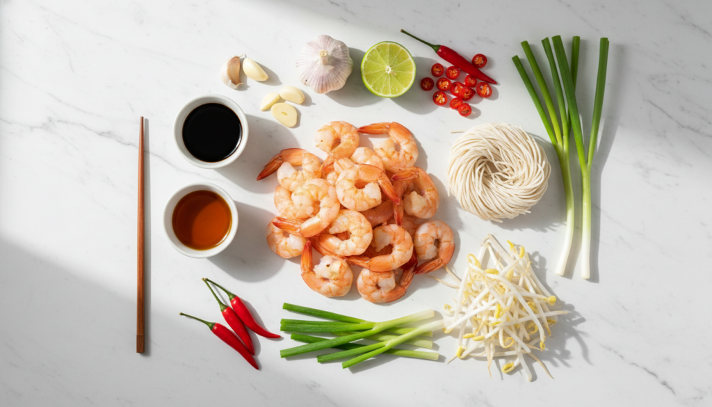 Thai Garlic Shrimp Noodles