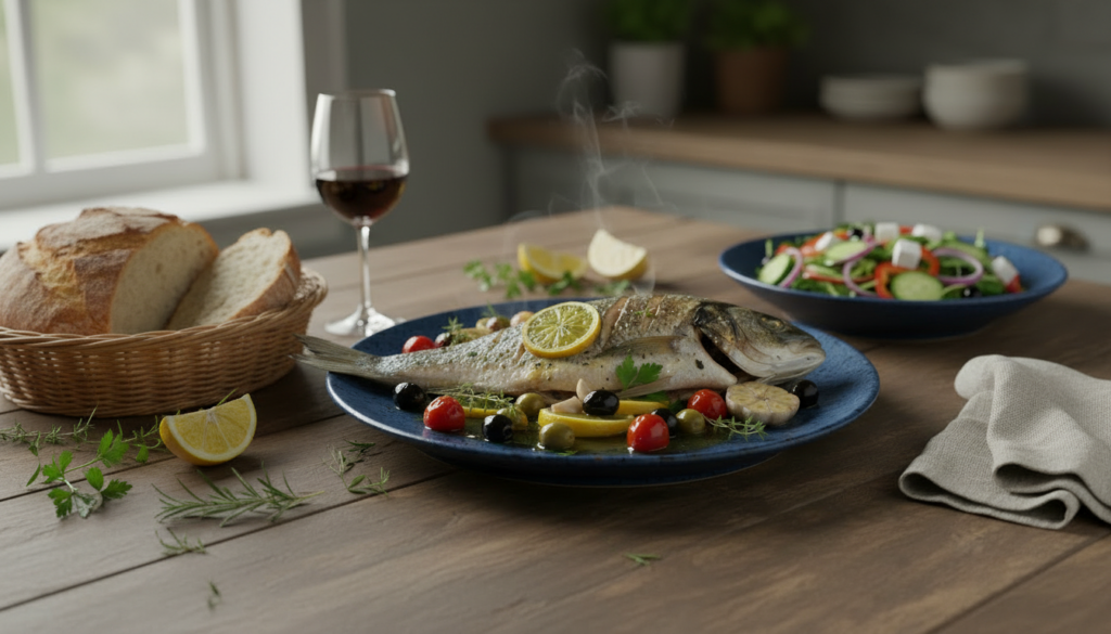 Mediterranean Baked Sea Bass