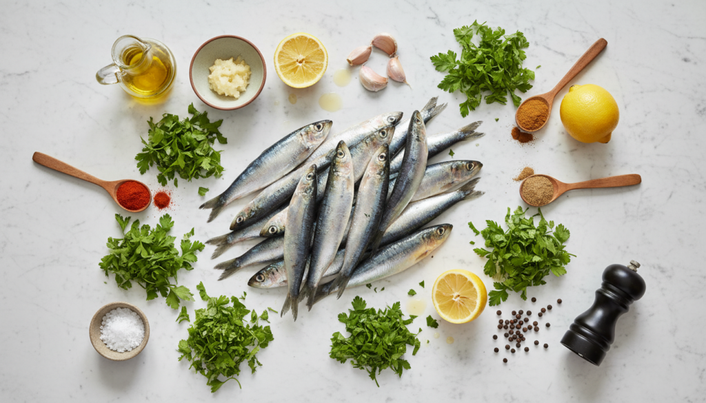 Moroccan grilled sardines