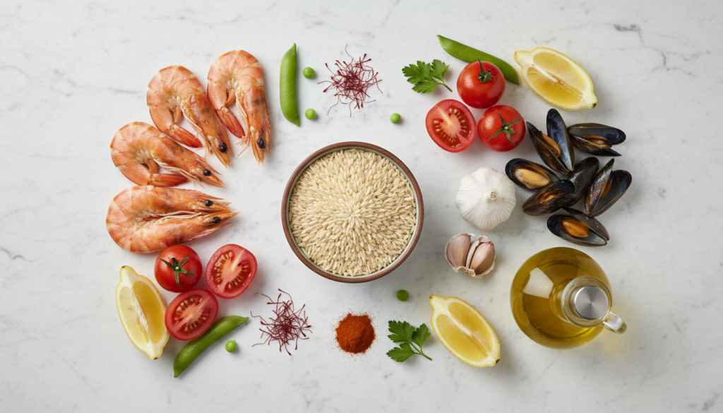 Paella with Shrimp and Mussels