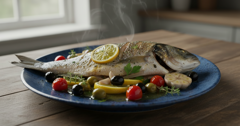 Mediterranean Baked Sea Bass
