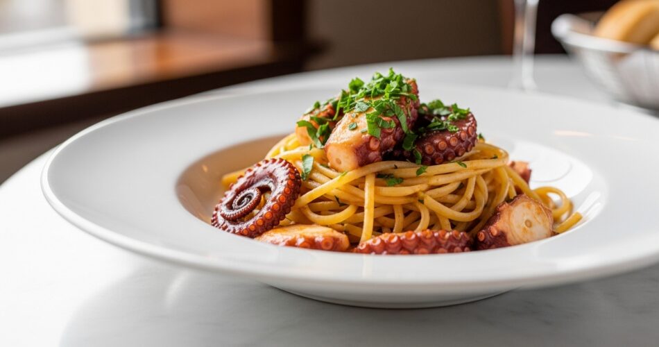 Classic Italian Octopus Linguine