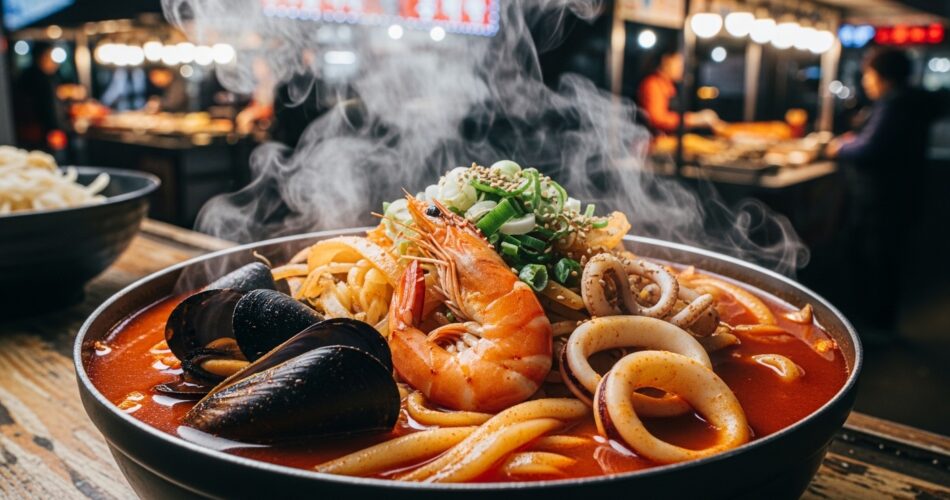 Spicy Korean Seafood Soup Noodles | Easy Jjamppong Recipe