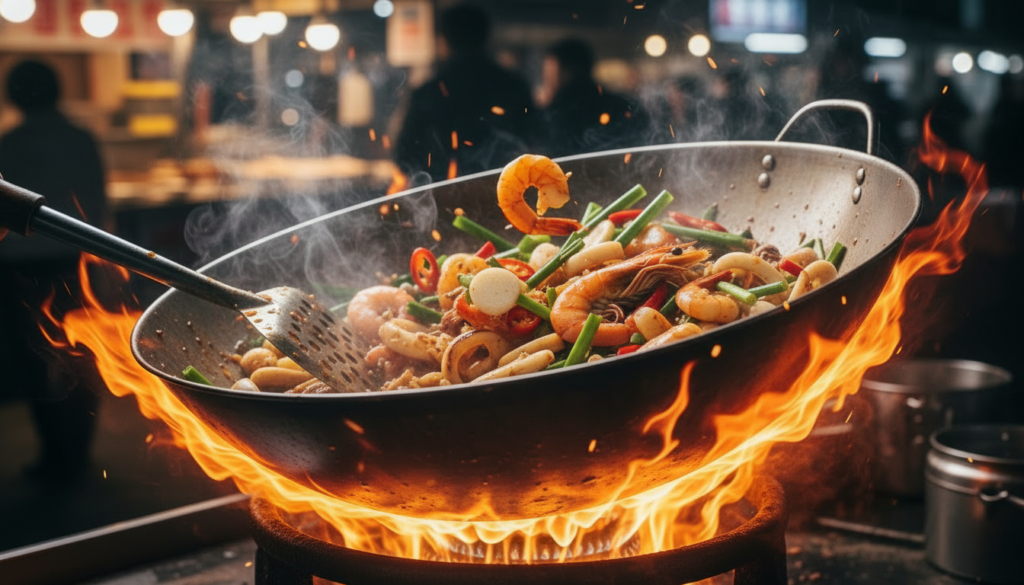 Spicy Korean Seafood Soup Noodles