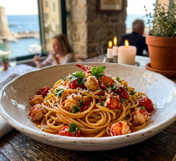 homemade lobster linguine