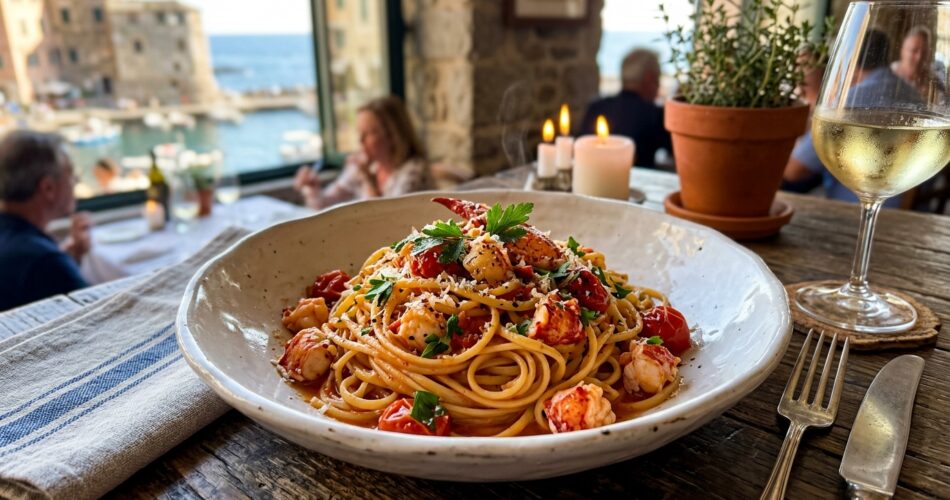 homemade lobster linguine