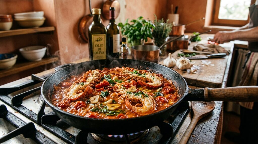 authentic Italian seafood pasta