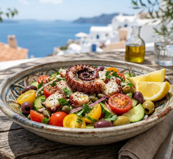 Mediterranean octopus salad! Learn how to cook tender octopus and create a fresh, healthy seafood dish bursting with flavor.