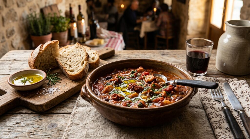 Mediterranean octopus stew
octopus in tomato sauce
