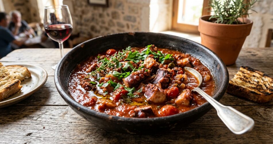 Mediterranean octopus stew