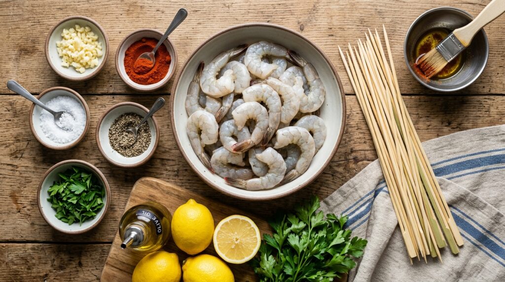 BBQ shrimp skewers